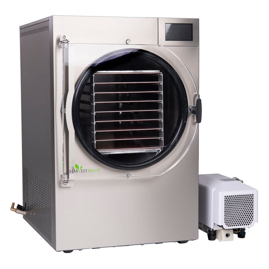 Harvest Right Large Pharma Freeze Dryer with Oil Free Vacuum Pump Side