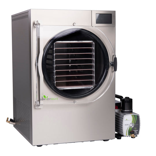 Harvest Right Large Pharma Cannabis Freeze Dryer with Regular Vacuum Pump Side