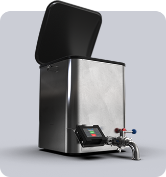 Mini Osprey hash washing machine with touchscreen display and sanitary drain