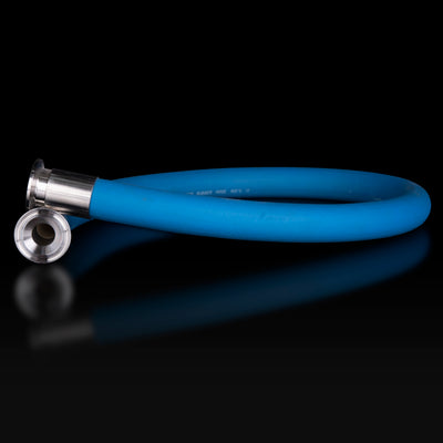 Sanitary EPDM hose with stainless tri-clamp ends for fluid transfer in solventless extraction and wash systems