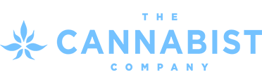The Cannabist Company logo with light blue cannabis leaf