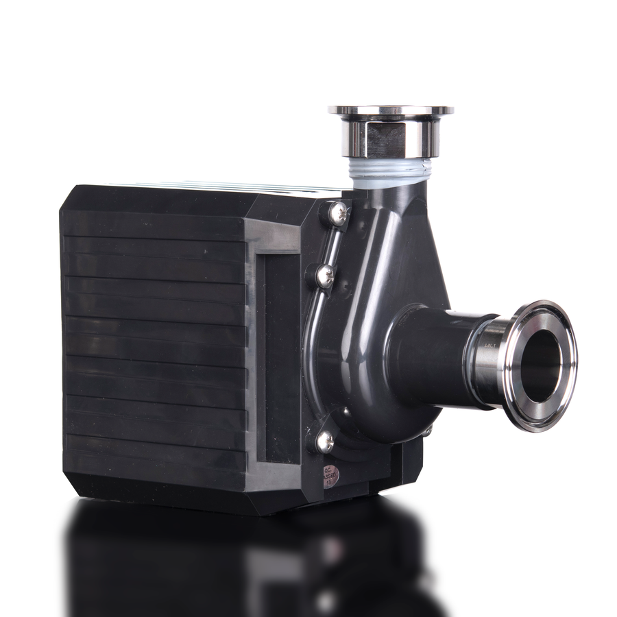 Danner Pump with 1.5 inch sanitary tri-clamp fittings for hash lab water recirculation