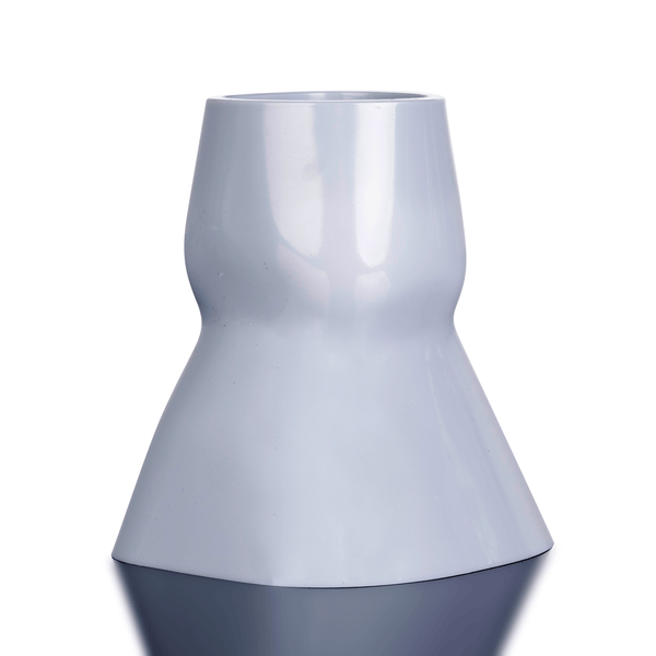 White ceramic vase on a white background