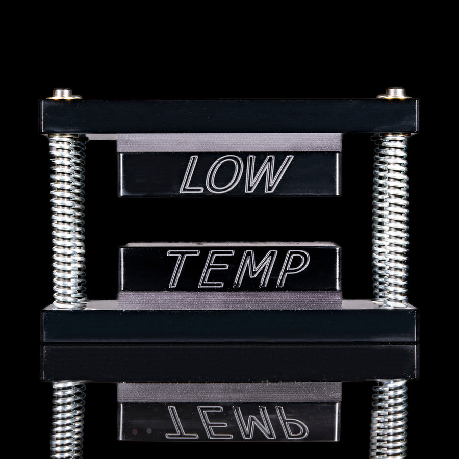 Lowtemp 3x5 rosin press cage bundle with spring return system and etched aluminum plates for solventless extraction