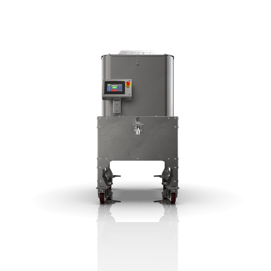 Industrial machine with a digital display on a black background