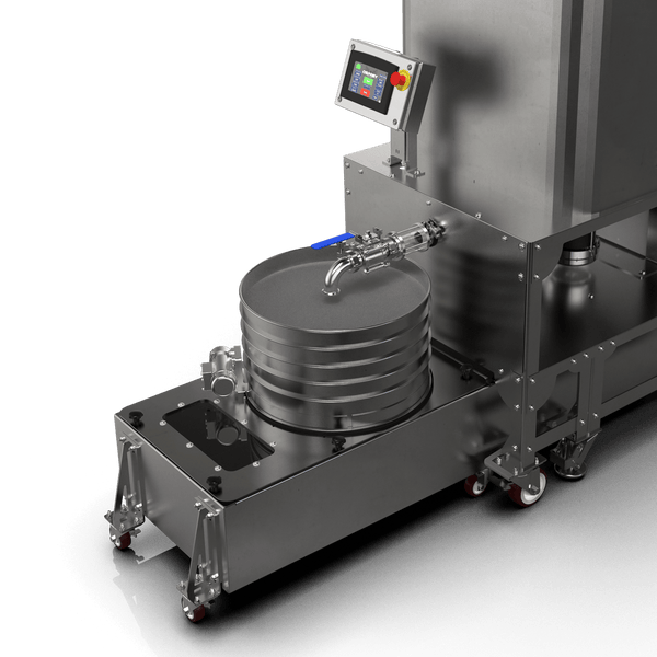 Industrial machine with a digital display on a black background