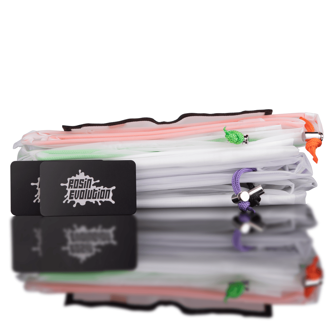 Set of colorful fishing lures with a Rosin Evolution branded case on a white background