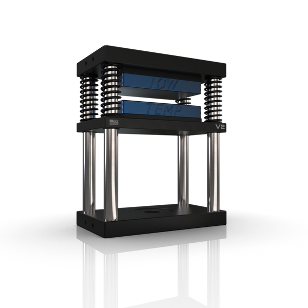 Lowtemp Tall 4x7 V2 Rosin Press with blueplates and extended frame design