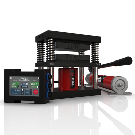 Black 4x7 Lowtemp Industries Rosin Press with Large Pump and LT3 Controller