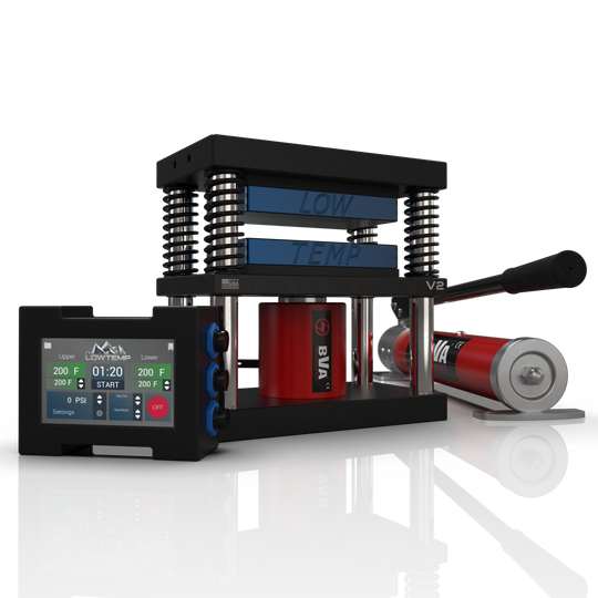 Blue 4x7 Lowtemp Industries Rosin Press with Large Pump and LT3 Controller