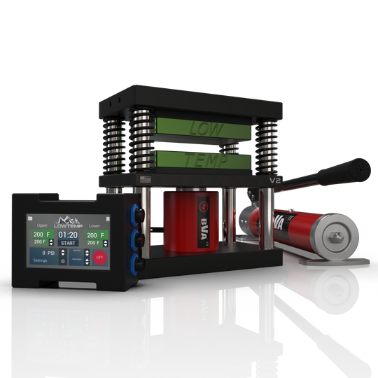 Green 4x7 Lowtemp Industries Rosin Press with Large Pump