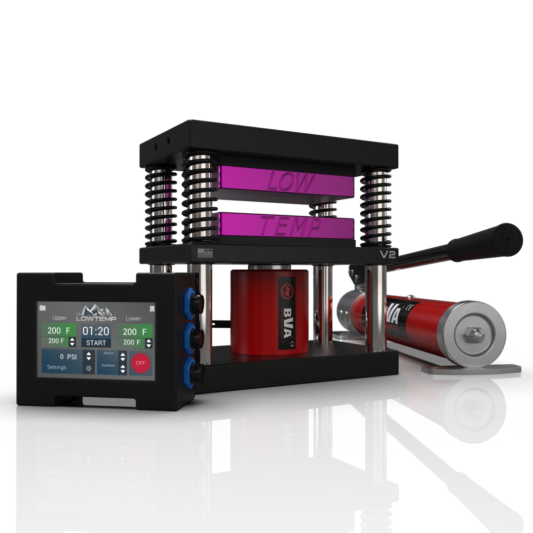 Purple 4x7 Lowtemp Industries Rosin Press with Large Pump and LT3 Controller